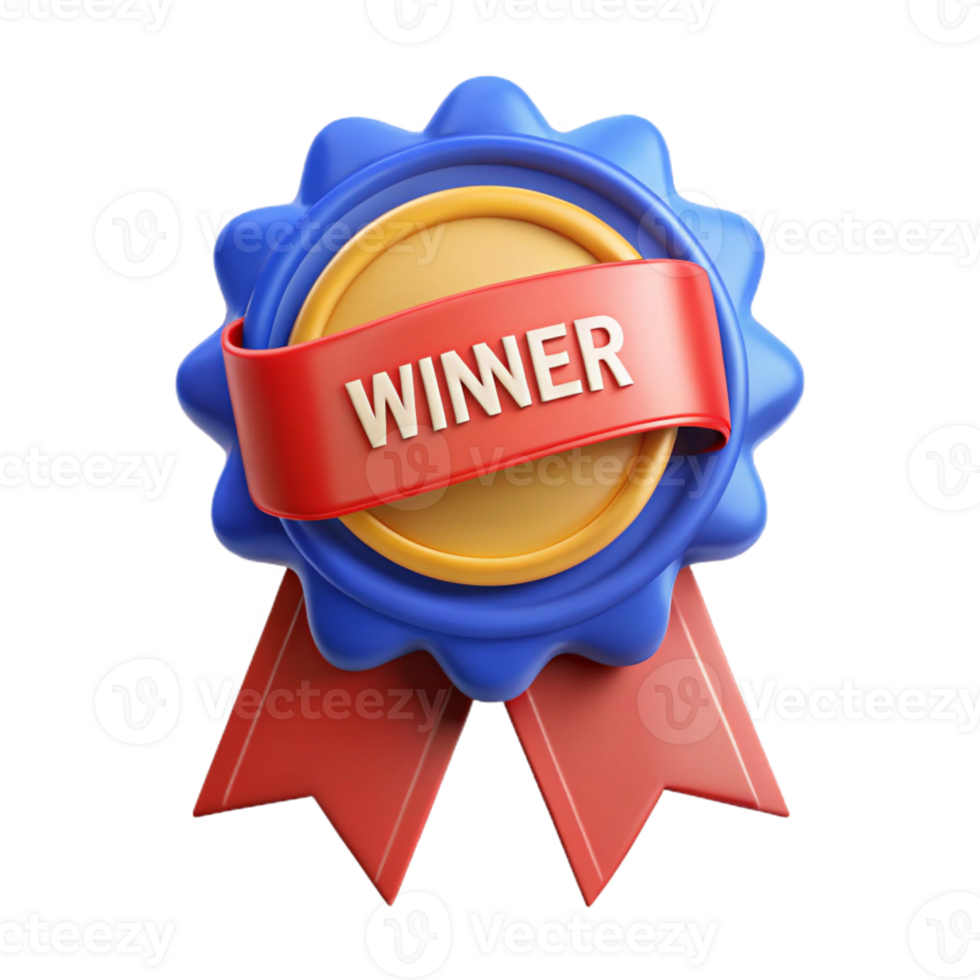 nostalgic gorgeous Ribbon badge with the text Winner . Crisp edges, minimal, flat color with Scalable Design. high quality png