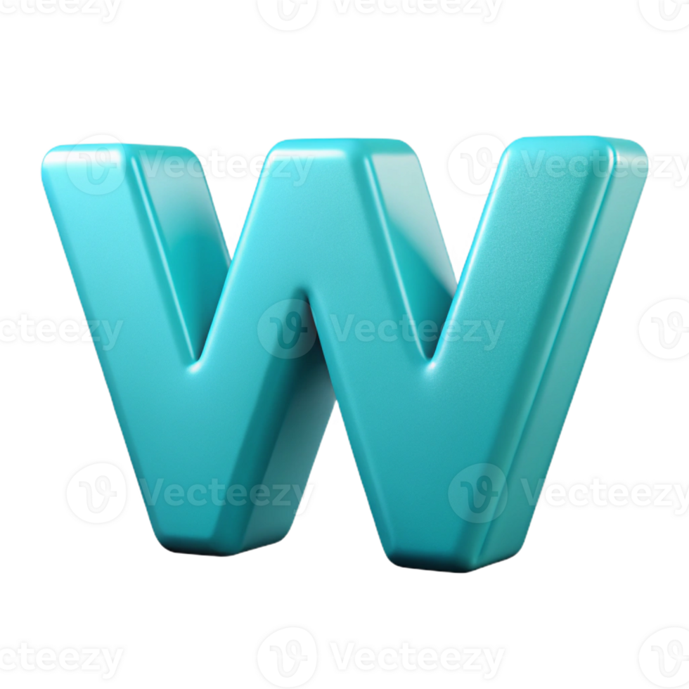 enchanting timeless Crisp edges W in flat cyan. Clean lines with Scalable Design. png