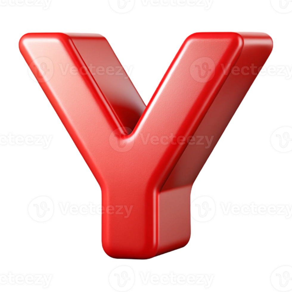 captivating tranquil rustic Stylized letter Y with clean lines and a flat red color with Scalable Design. studio quality png