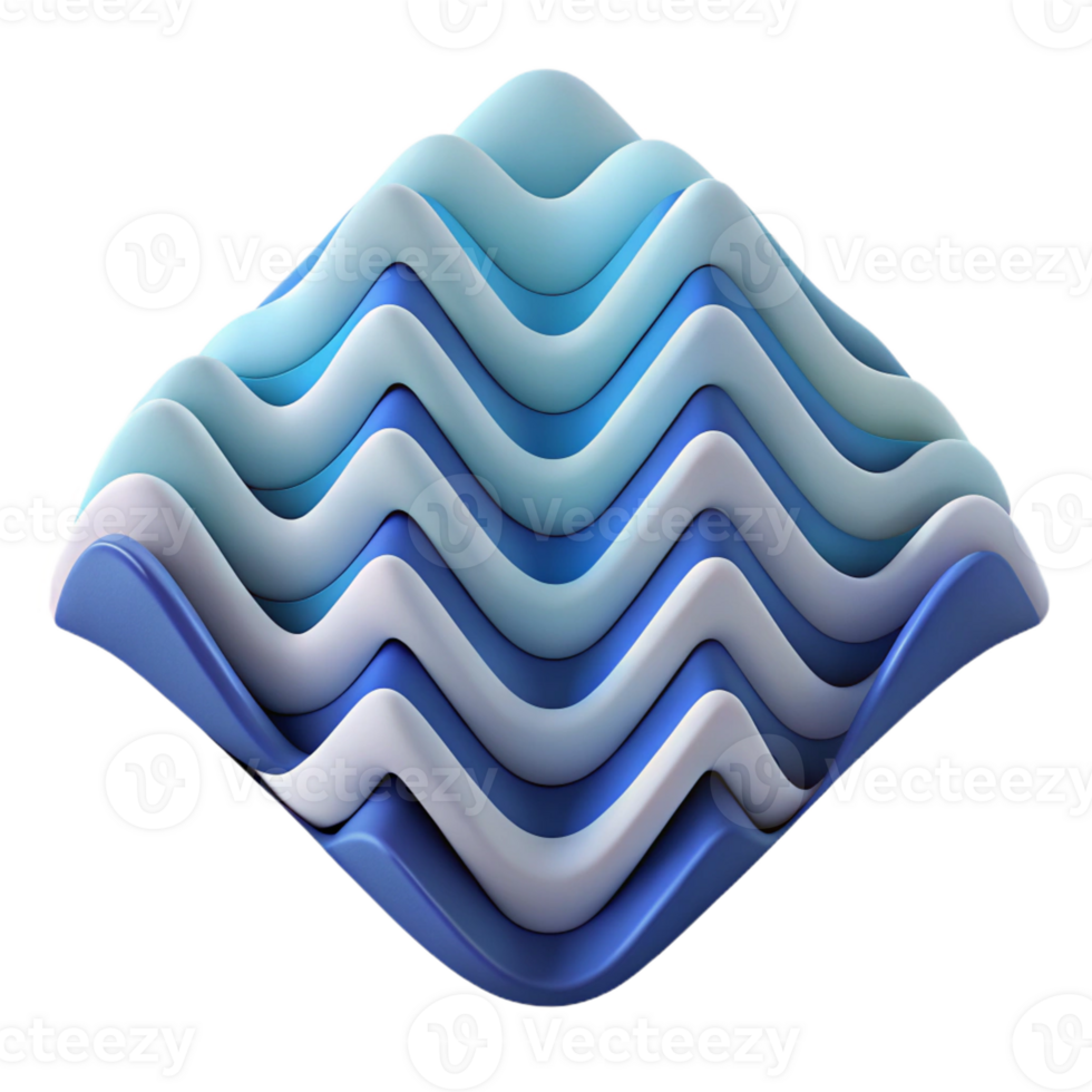 iconic modern Geometric wave pattern, flat color, clean lines, scalable, symmetrical with Scalable Design. detailed png