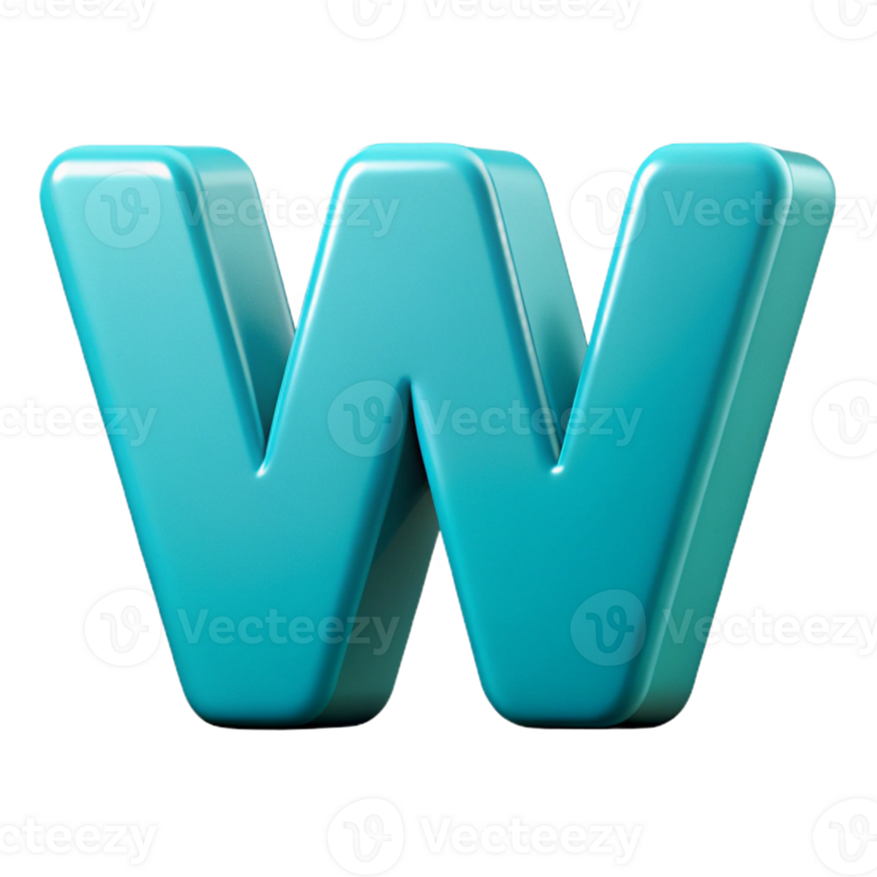 glorious energetic avant-garde Crisp edges W in flat cyan. Clean lines with Scalable Design. sharp png