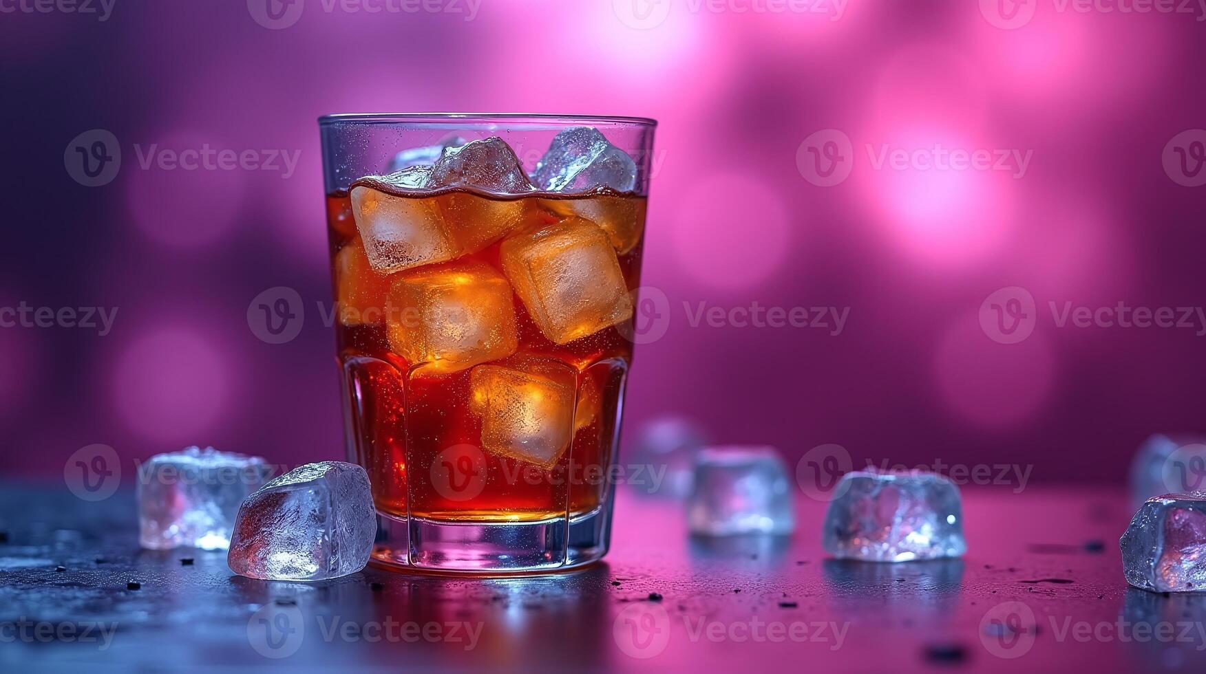 A glass of iced tea with an artistic, bokeh-prone background. photo