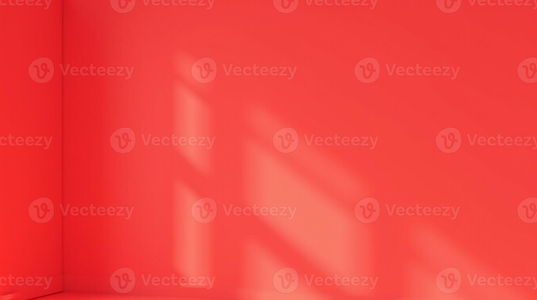 This image features a minimalist aesthetic, showcasing the interplay of light and shadow in a red interior. photo