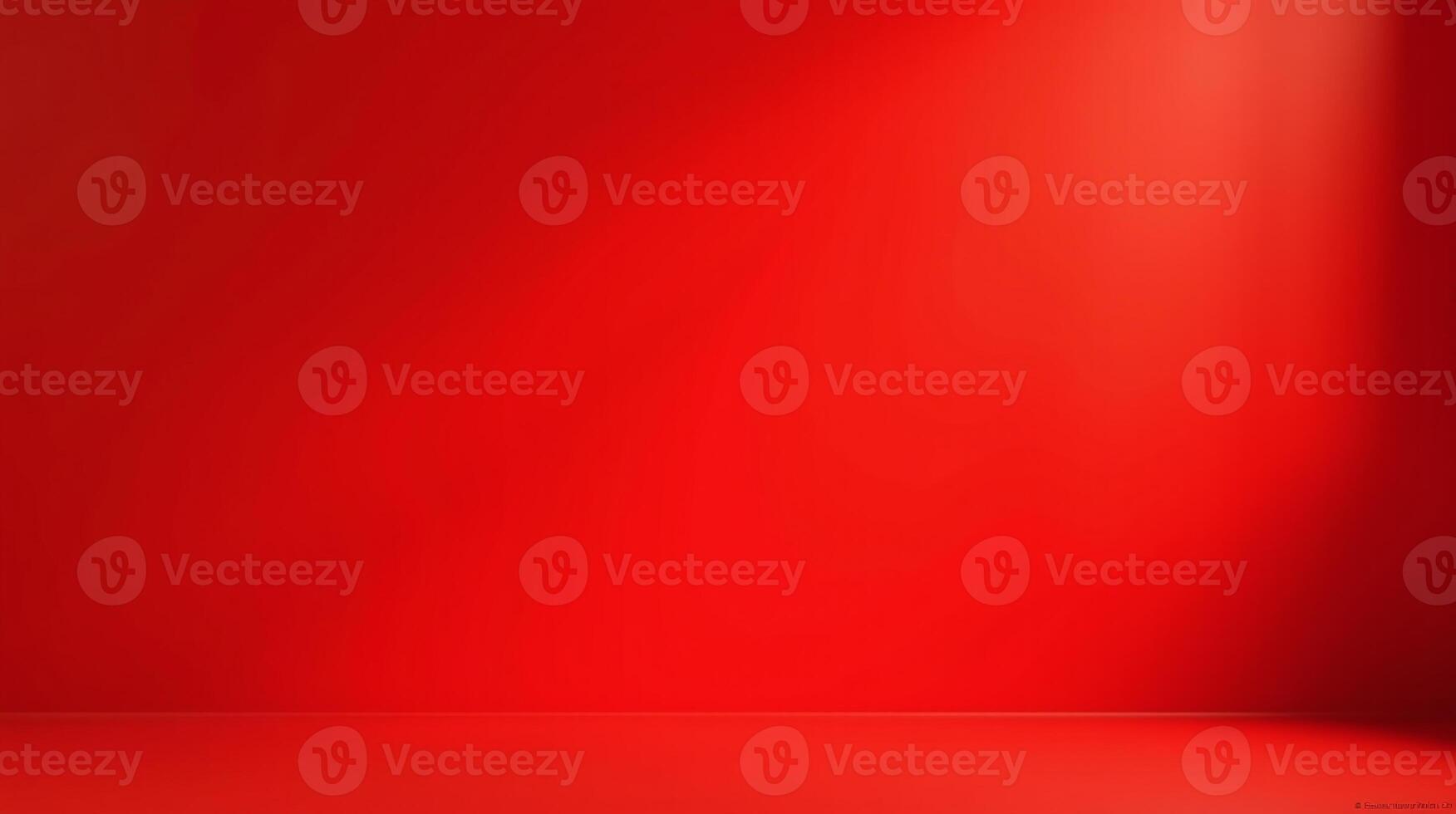 The image features a vibrant, solid red background with a subtle gradient effect. photo