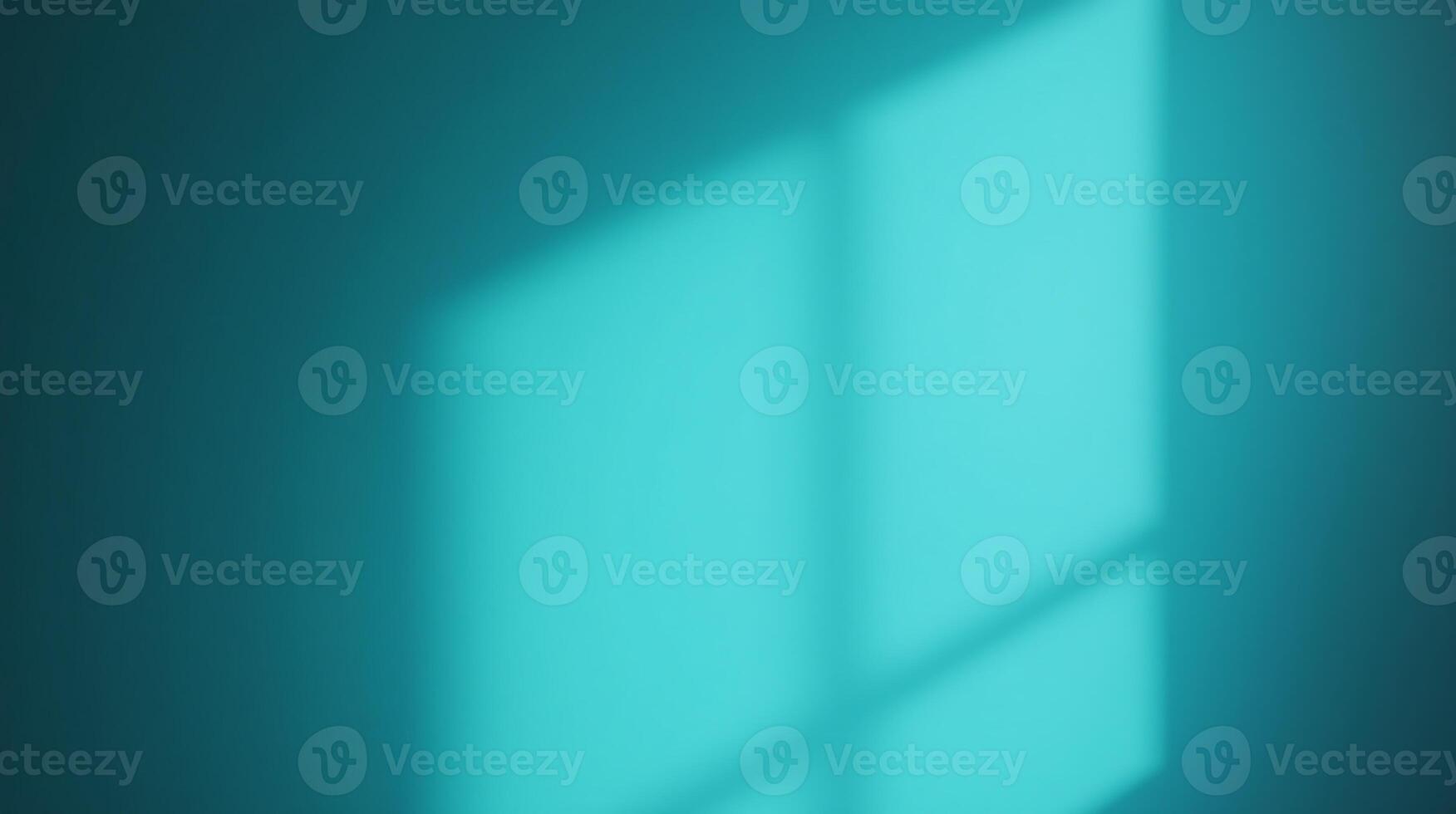Calm, serene teal wall, with soft light shadows. photo