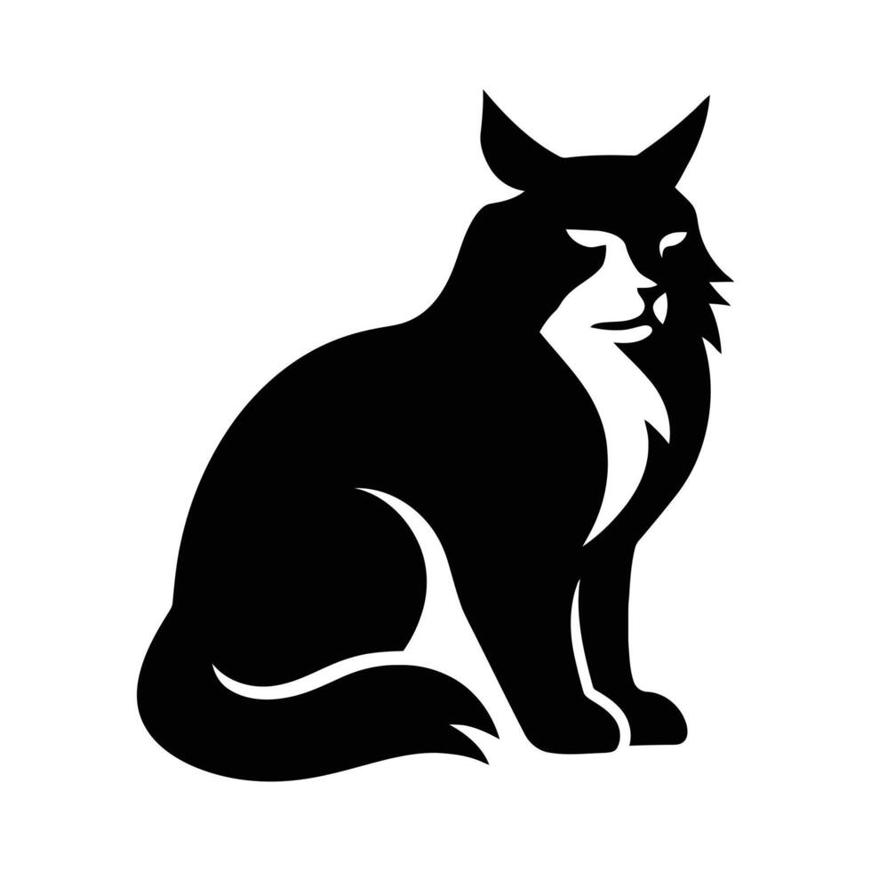 Majestic bobcat silhouette in profile view, Bobcat silhouette for wildlife lovers vector