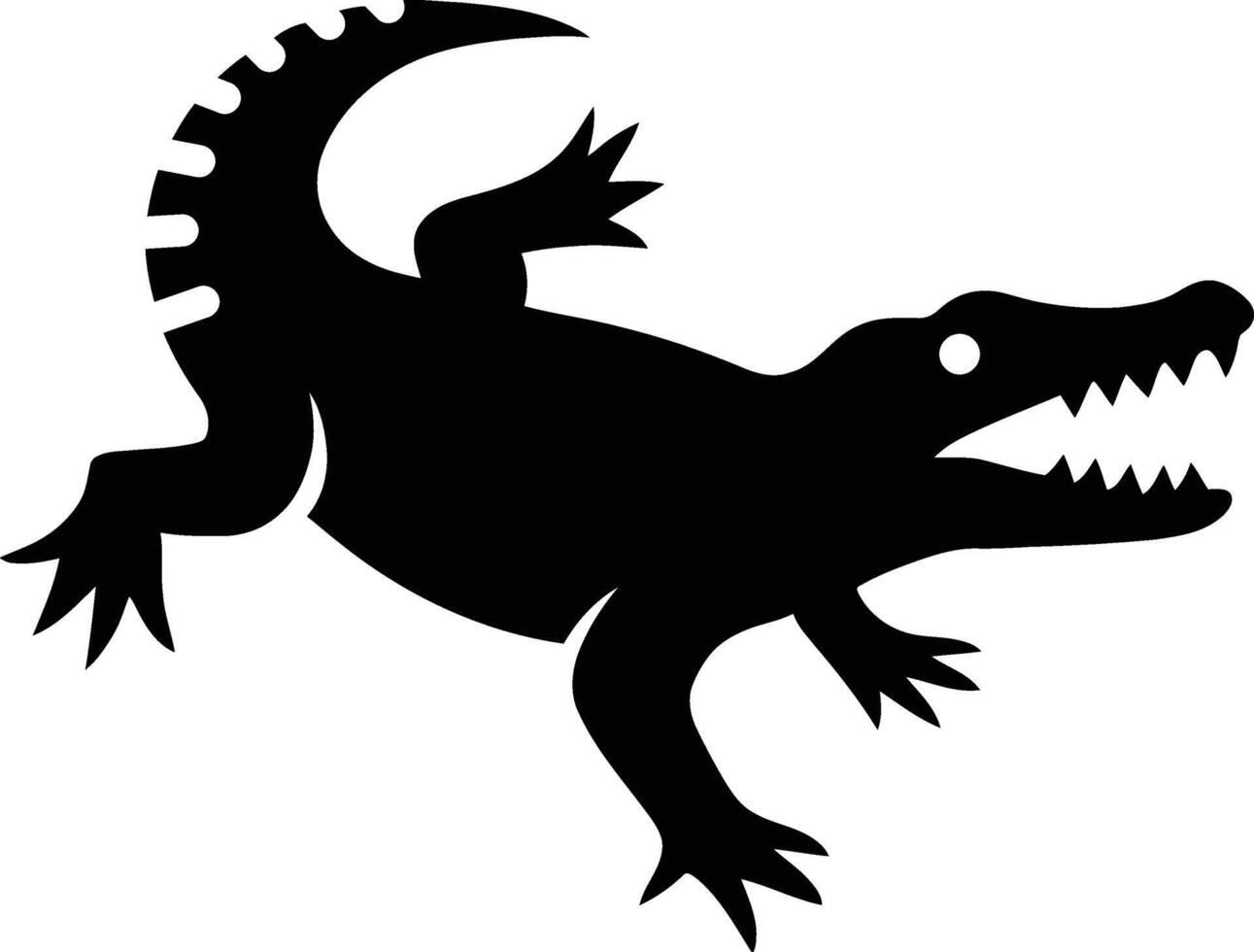 Crocodile Powerful Silhouette Art, Strong Crocodile Design. vector
