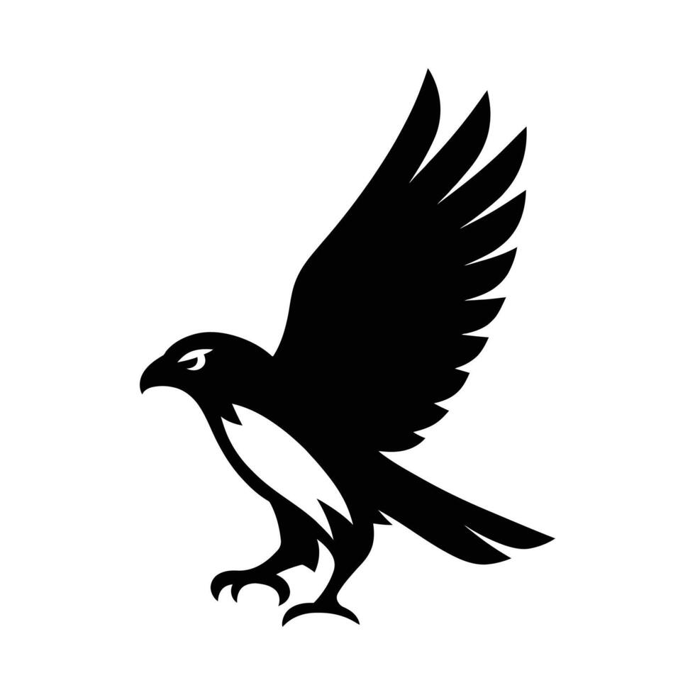 Bold Bald Eagle Silhouette, Iconic Wildlife , Patriotic Eagle Silhouette for Logo and Design Use vector