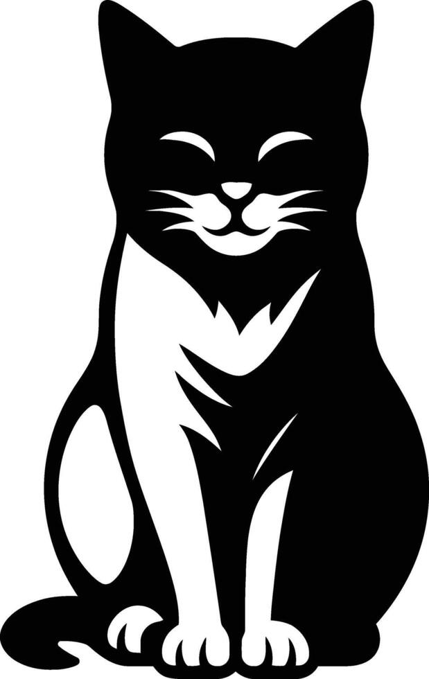 Cute Cat Silhouette for Print and Design, Minimal Cat Silhouette Art for Branding. vector