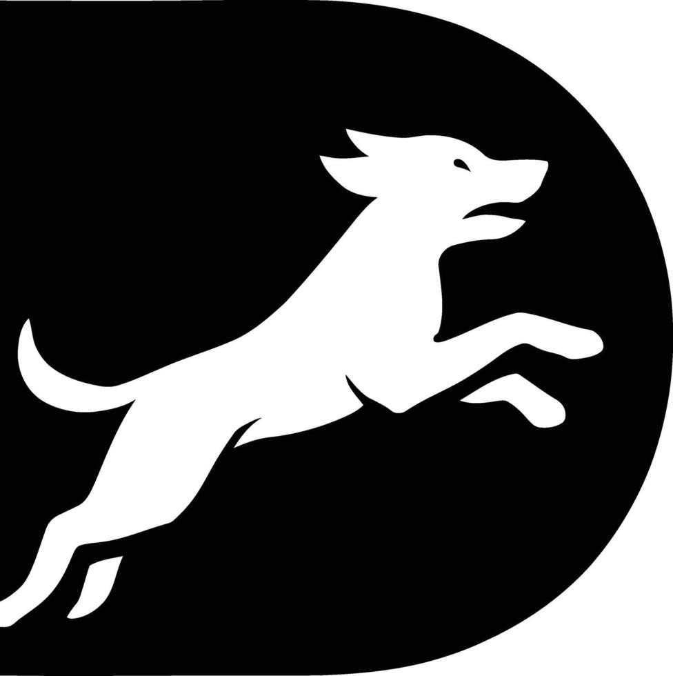Dog Letter D Silhouette for Logo Design, Creative D Initial with Dog Shape for Branding. vector