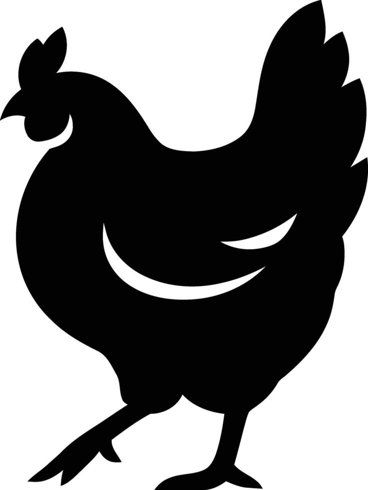 Simple Black Silhouette of a Chicken, Clean Black Silhouette of a Chicken vector