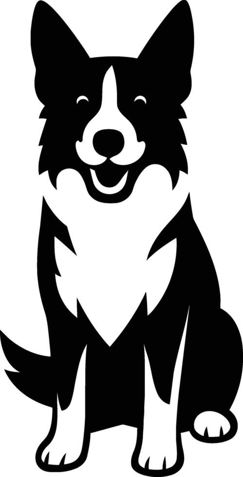 Flat Dog Silhouette Art for Stickers and Merch, Modern Puppy for Designers. vector