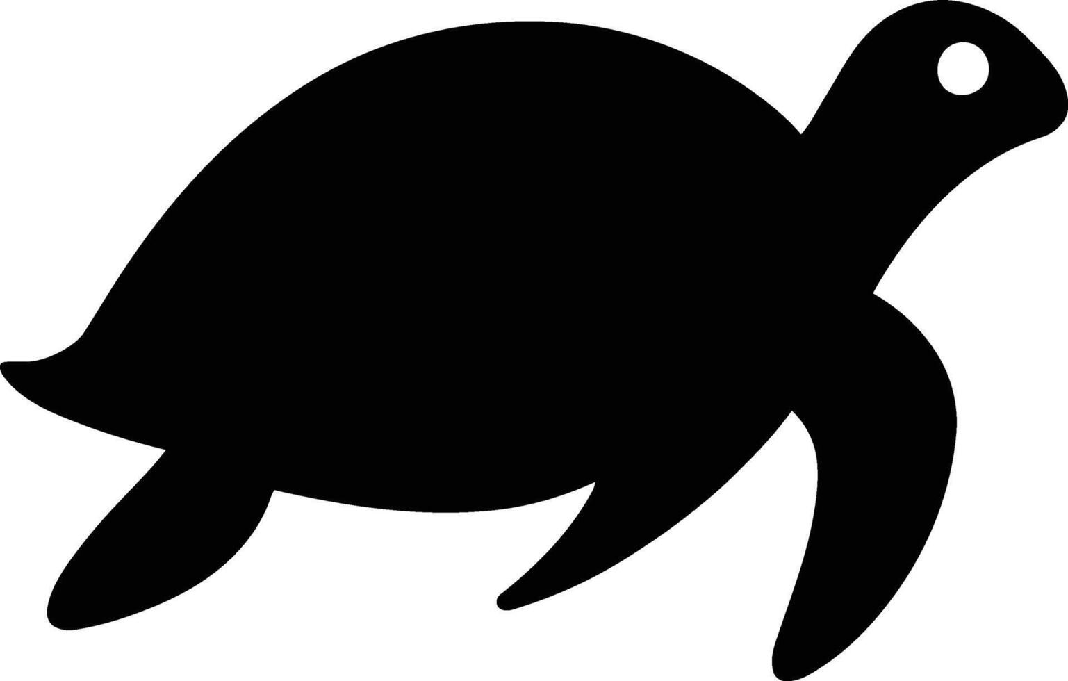 Black Turtle Silhouette Illustration, Simple Turtle Profile Design. vector