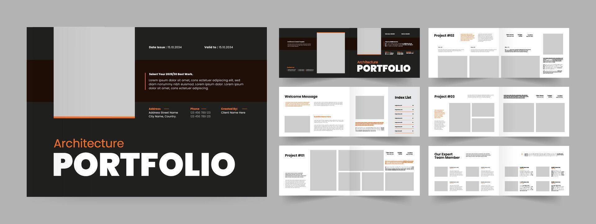 Landscape Portfolio, Landscape Architecture Portfolio, A4 Portfolio, Graphic Design Portfolio Template, Modern Portfolio. vector