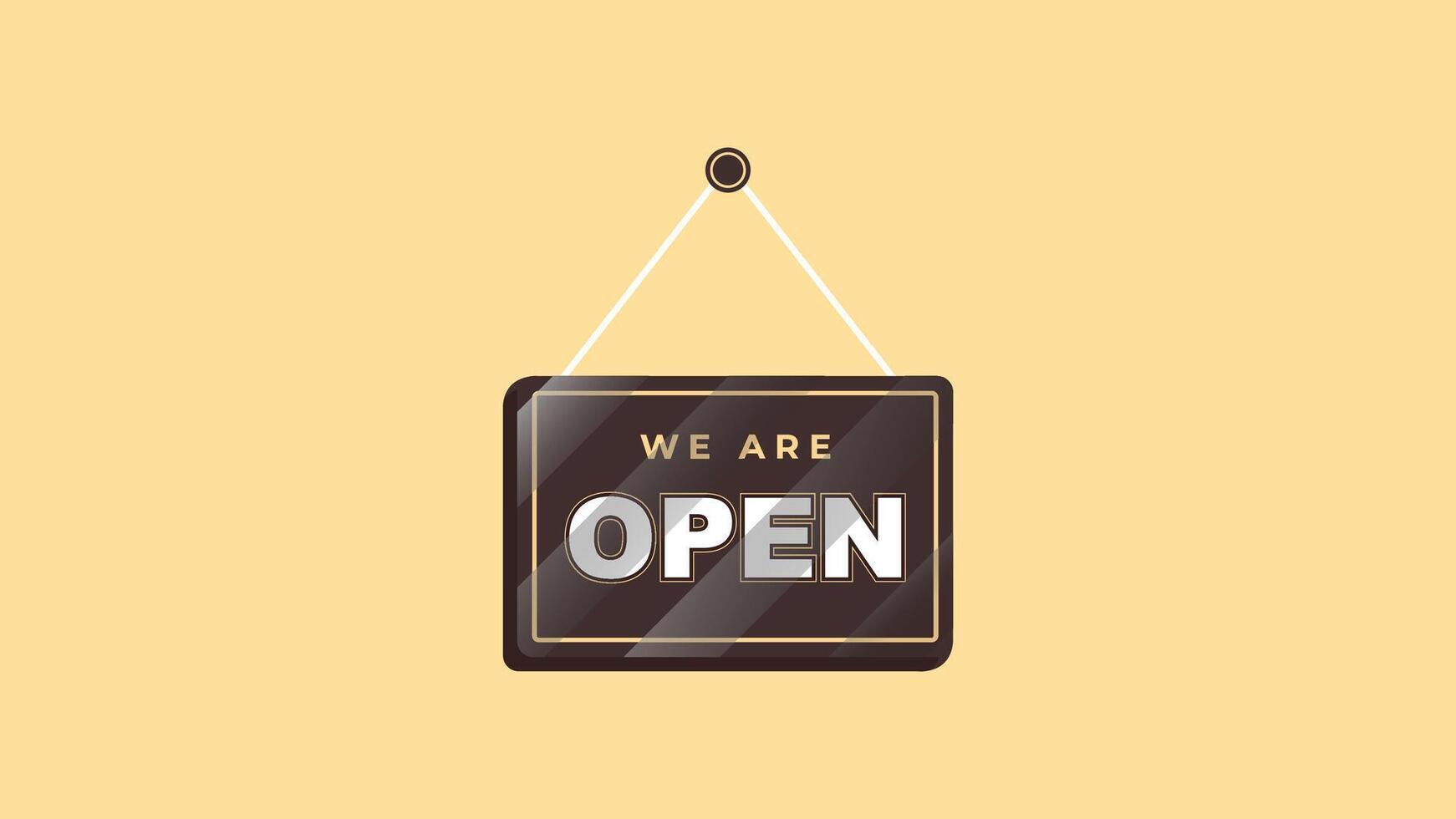 Graphics Wooden OPEN Board. Shop Opened Sign vector