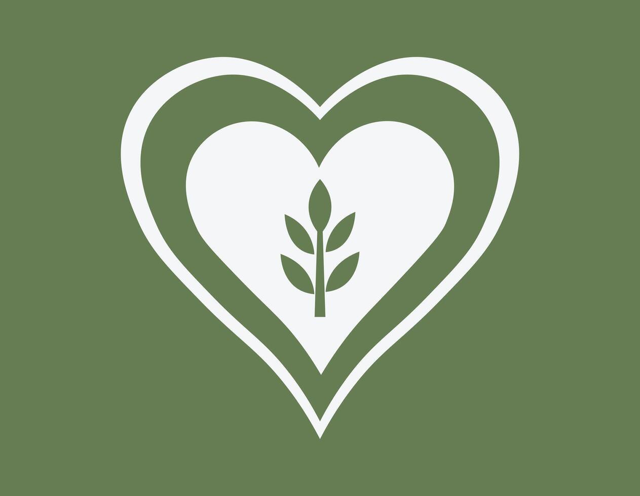A green heart with leaves is a nature symbol of love, often used in eco-friendly designs and romantic illustrations inspiration on green background vector