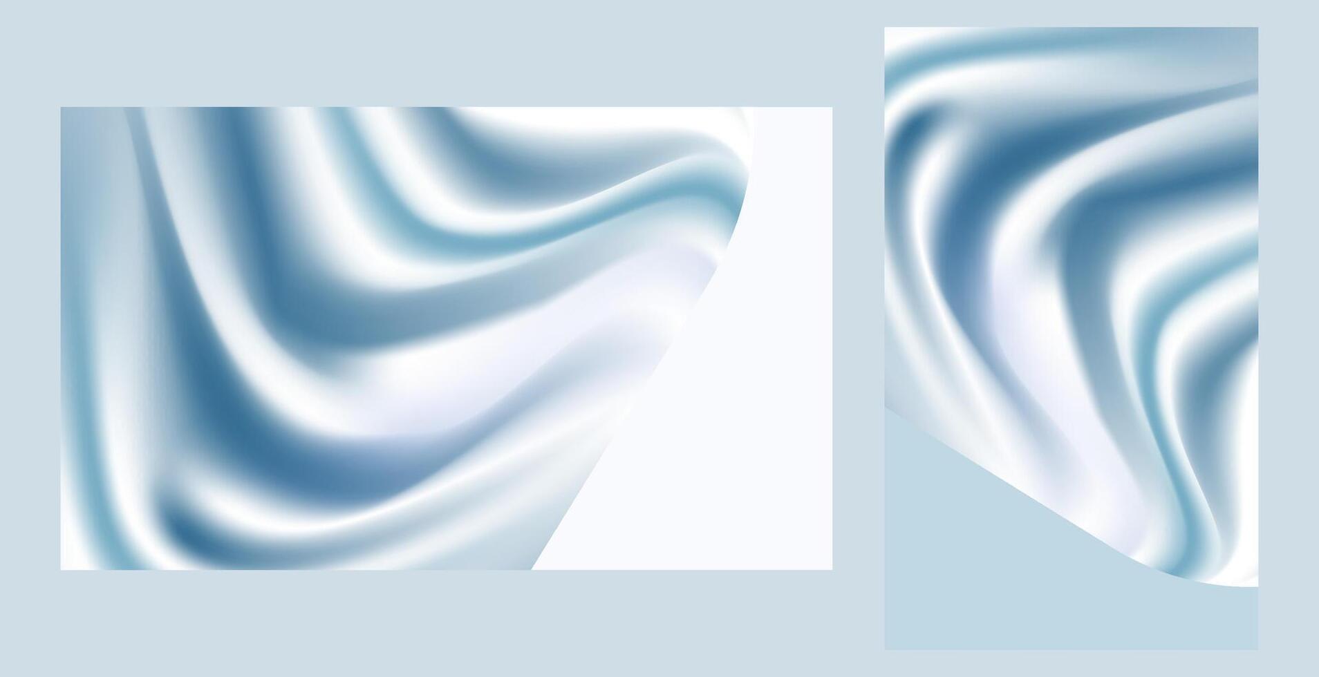 Soft Flowing Soft pastel blue Shiny Satin Silk Light Liquid Background , Abstract Gradient Waves Modern Art presentation or mobile wallpaper Design vector