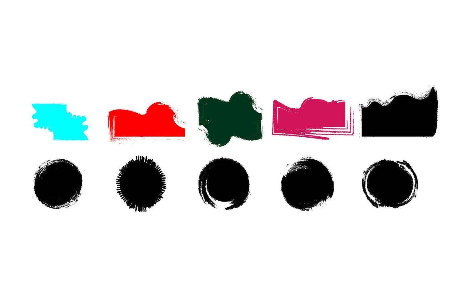 Collection of Artistic Brush Strokes and Shapes vector