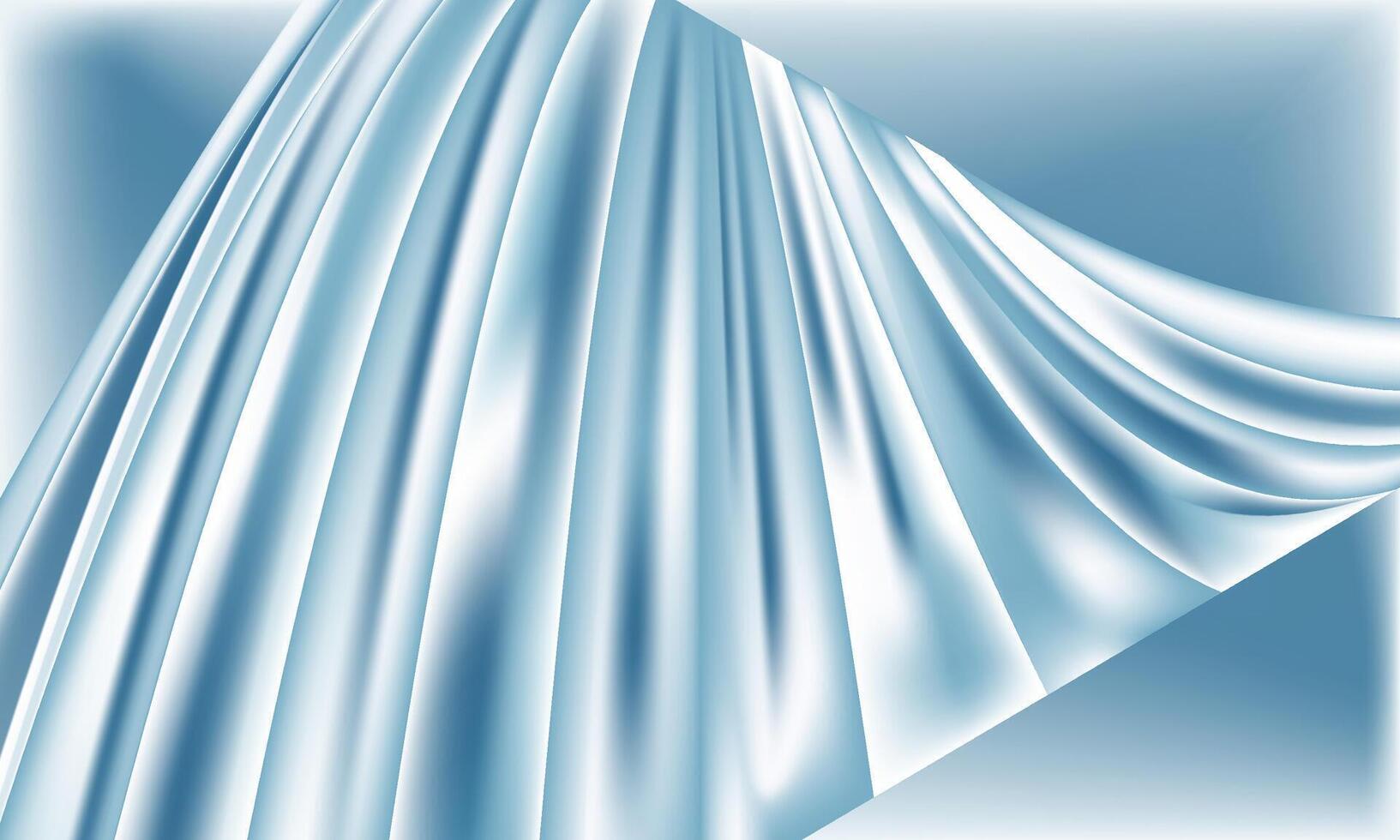 Smooth Flowing Liquid Soft pastel blue Shiny Satin Silk Light Fluid Background , Modern Art presentation or mobile wallpaper Design vector