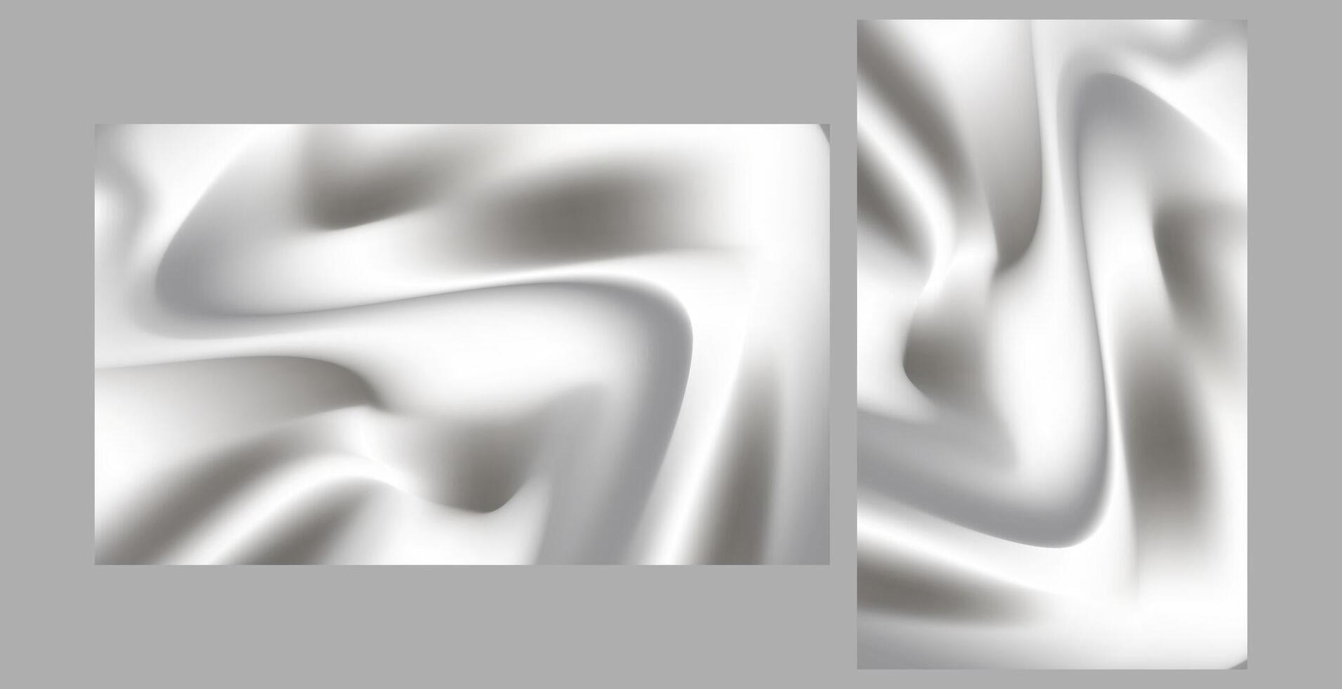 Minimalist Fabric Liquid Soft Black and Silver Satin Waves Luxury Background, Smooth Gradient Modern Art presentation or mobile wallpaper Design vector