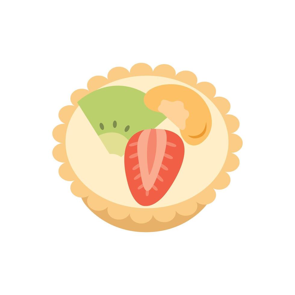 Homemade Fruit Pie with Colorful Fresh Toppings - Sweet Dessert vector