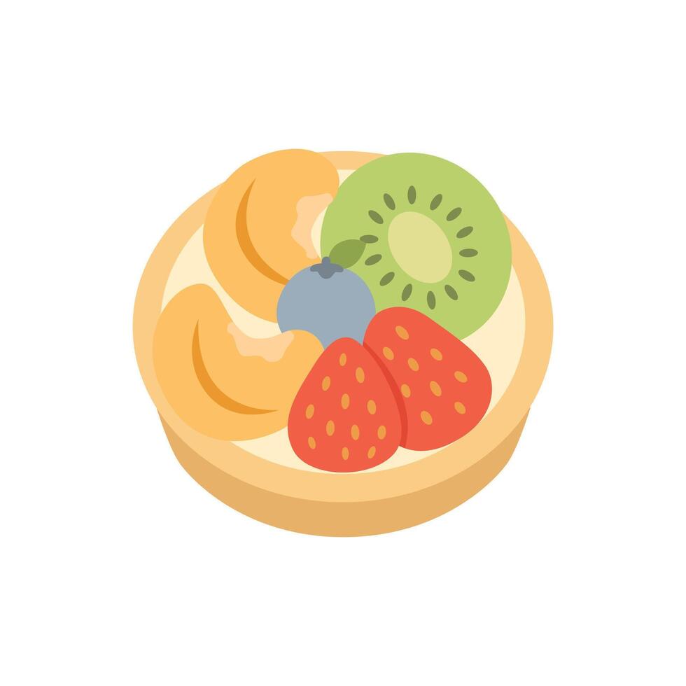 Homemade Fruit Pie - Fresh Berries and Glazed Topping vector