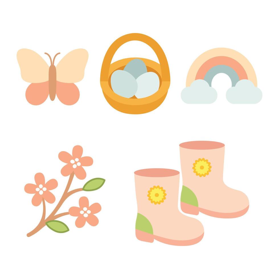 Season of bloom - Spring Flat Style vector