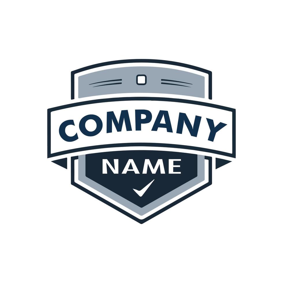 Secure Shield Logo with Checkmark for Cyber Security or Tech Business vector