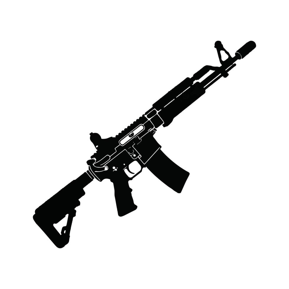 Military Style Rifle Graphic for Design Use vector