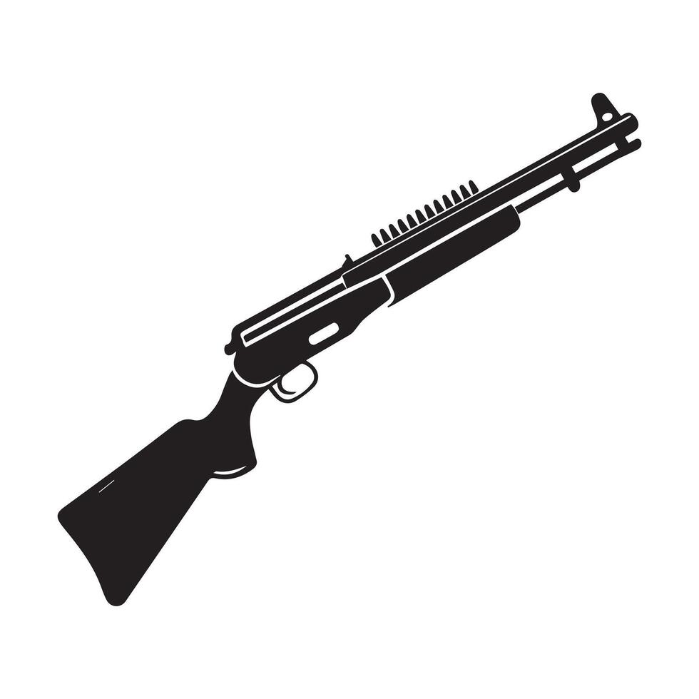 Black Rifle Silhouette Design on White Background vector