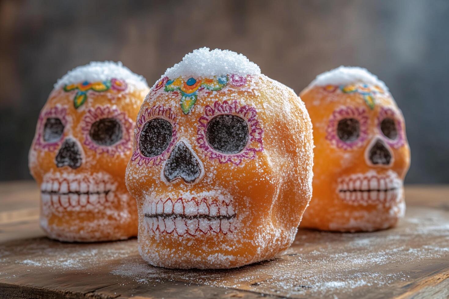 Sugar Skull Decor Day of the Dead Mexican Calaveras Traditional Sweets Festive Treats Halloween photo
