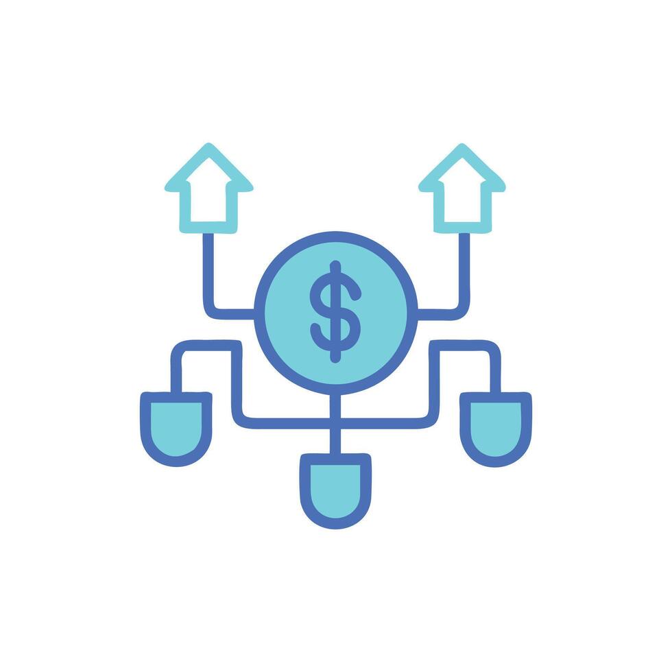 Financial Growth, Investment Strategy, and Portfolio Diversification Icon vector