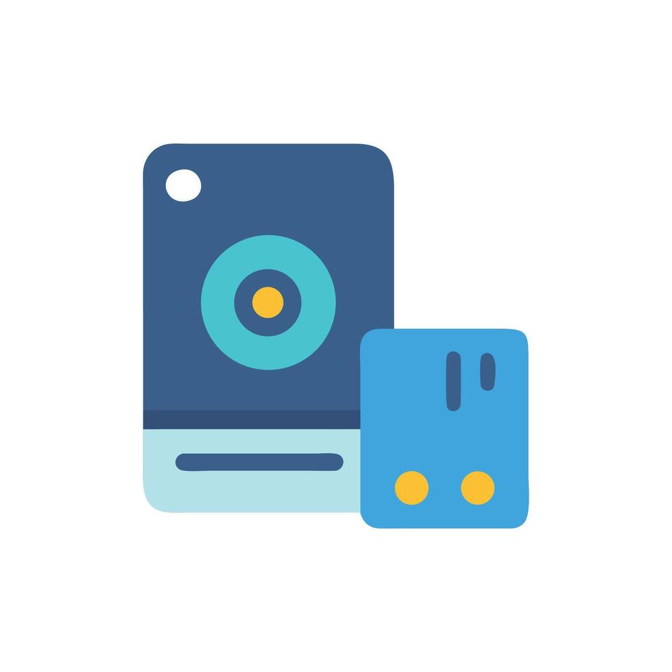 Media storage device flat icon for file management vector