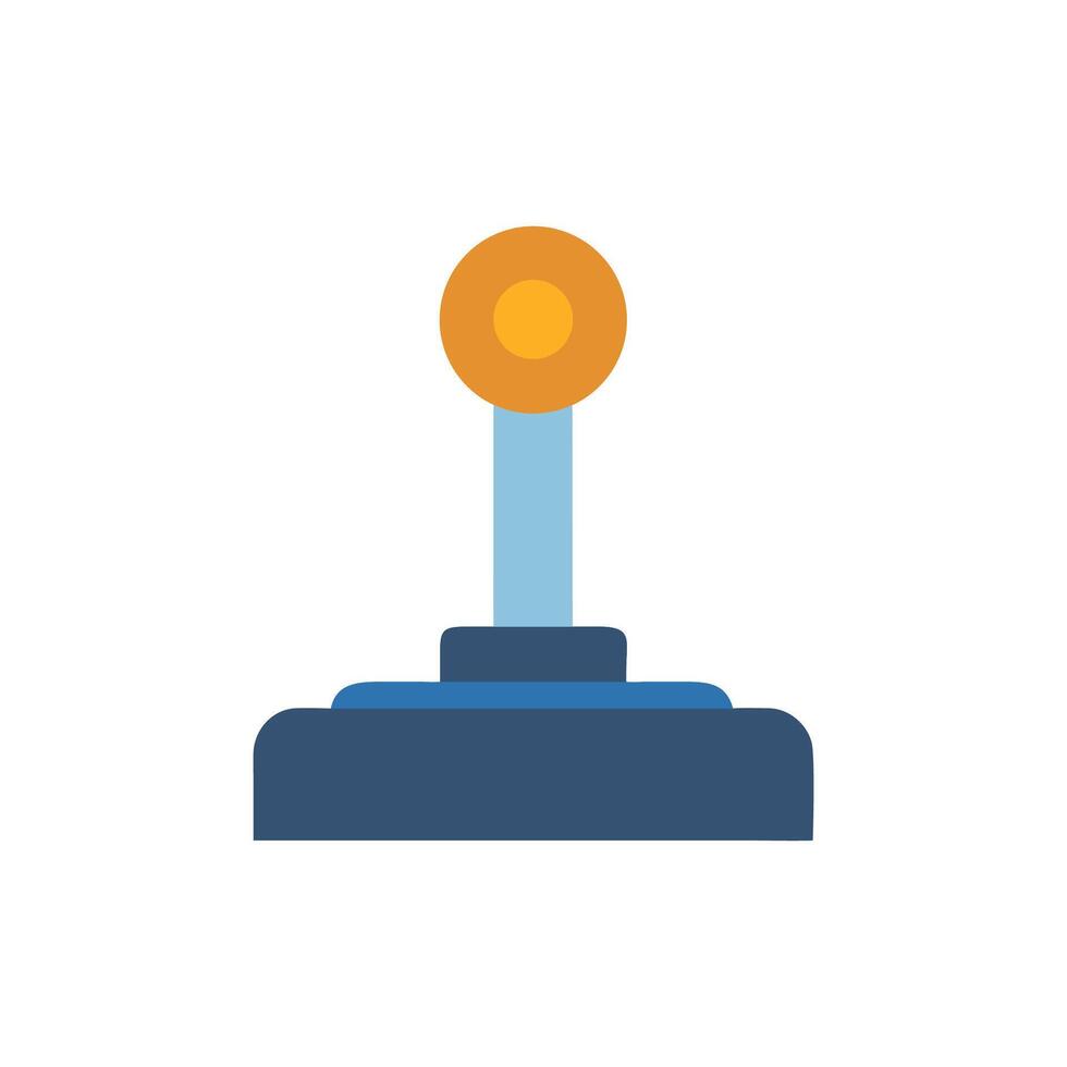 Retro game joystick with orange button icon vector