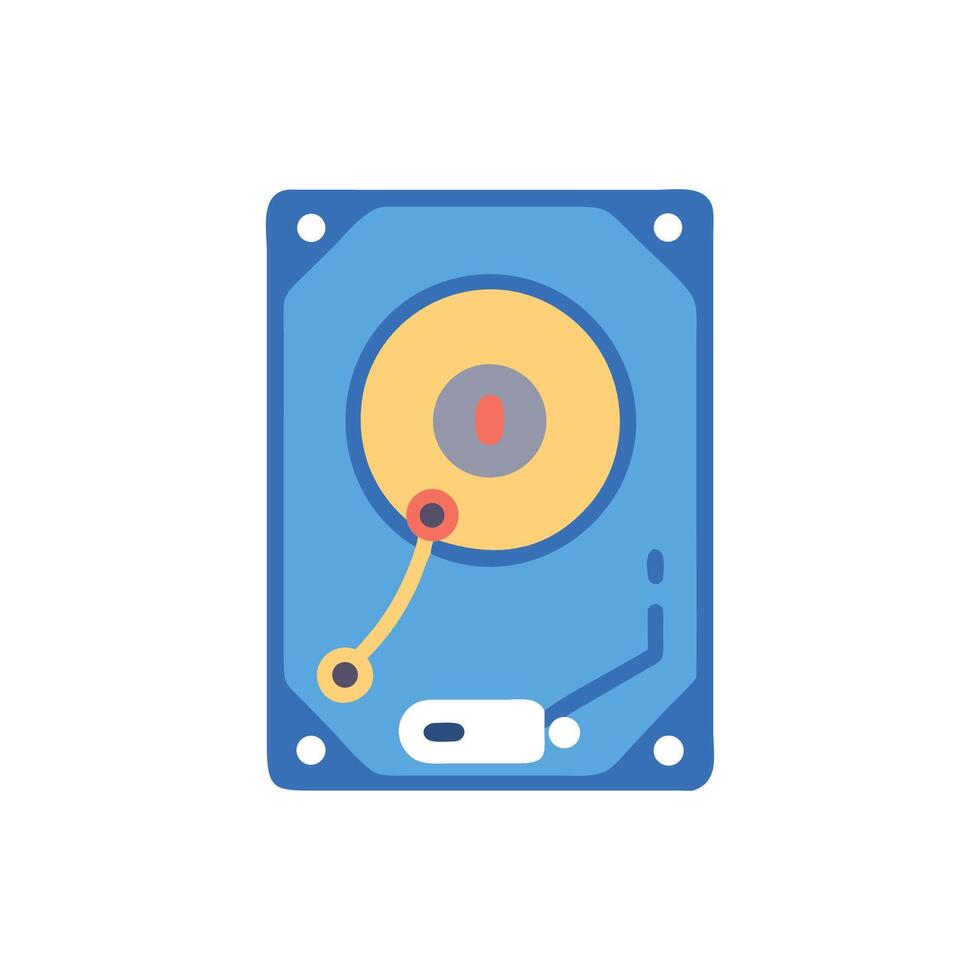 Hard disk drive illustration for data storage vector