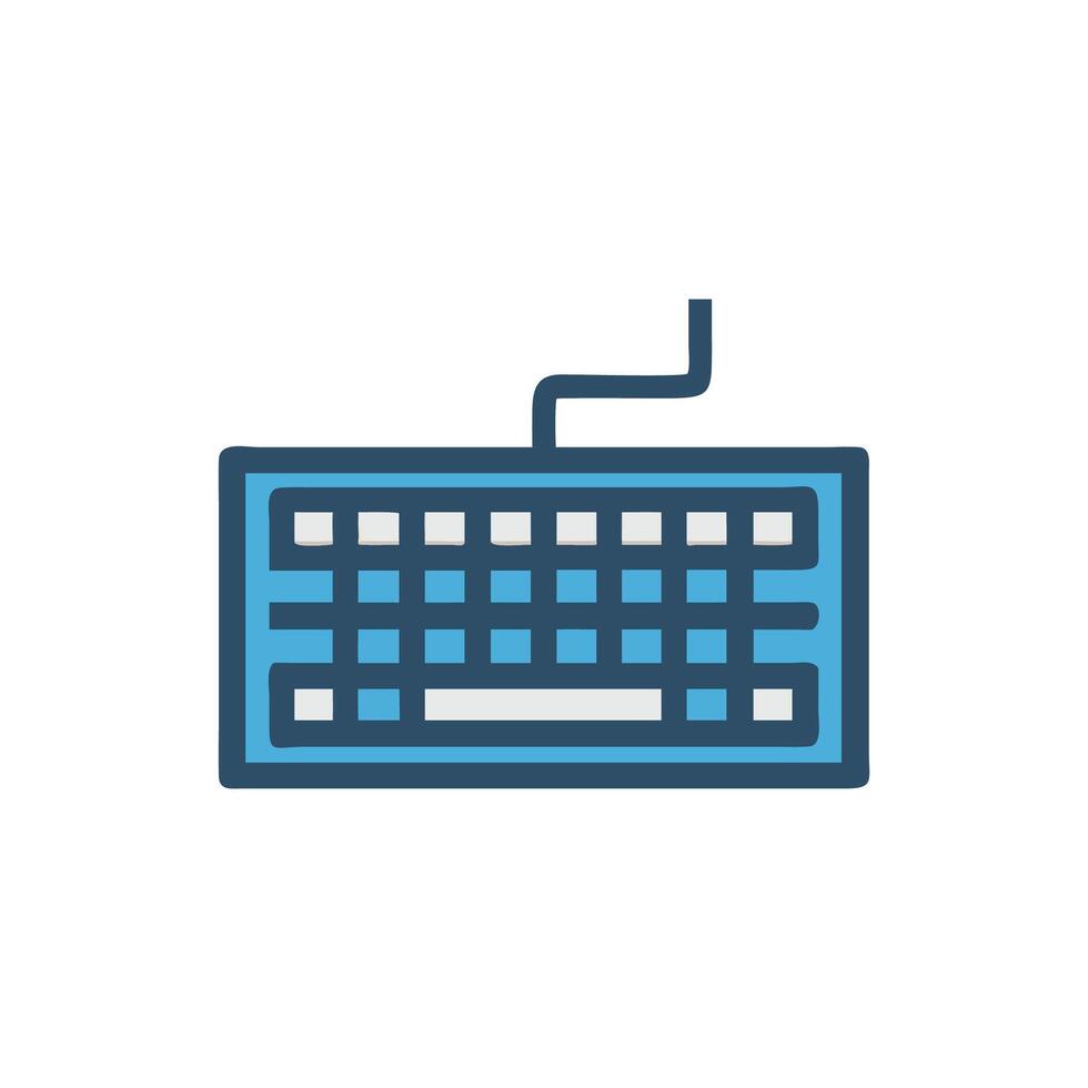 Blue Keyboard Icon Illustration on White Background vector
