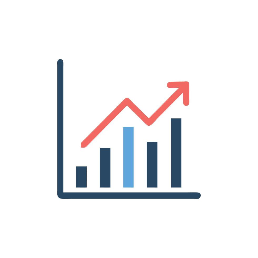 Business Chart with Upward Trend on Black Background vector