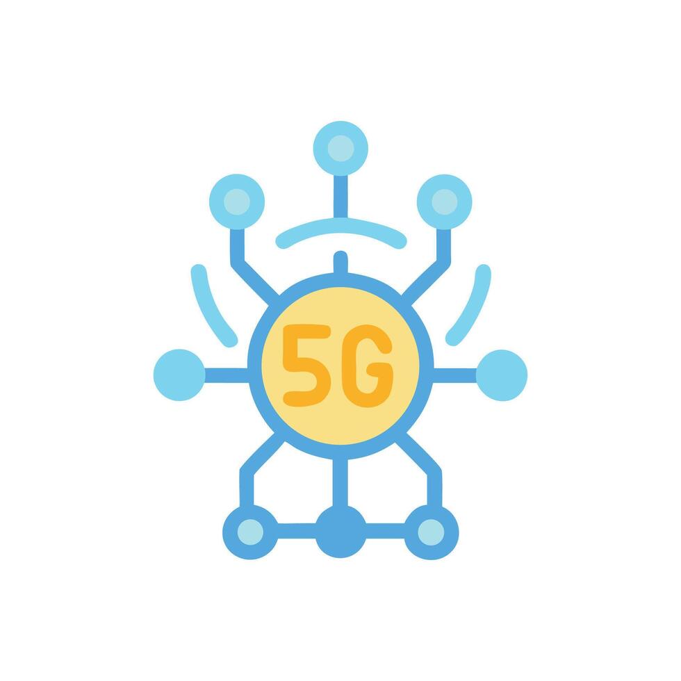 5G Network Icon High-Speed Connectivity Illustration, White Background vector