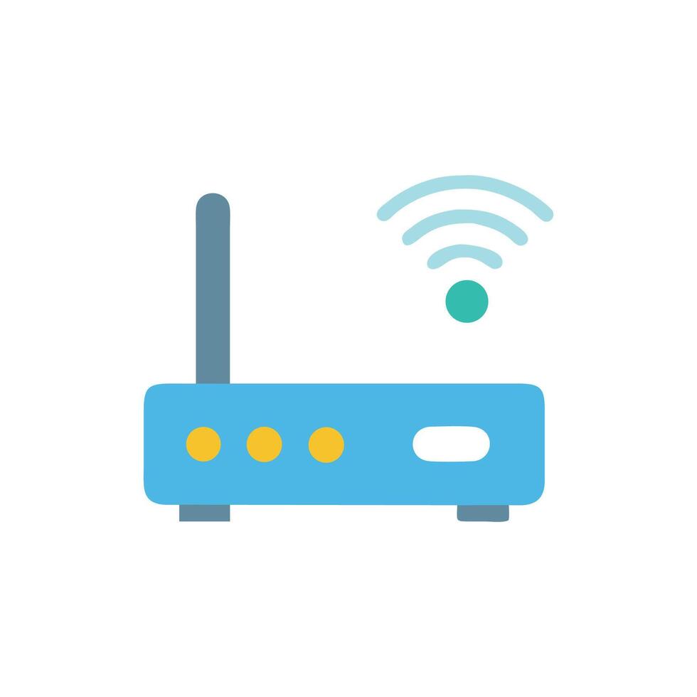 Modern Wireless Router Icon Illustration on White Background vector