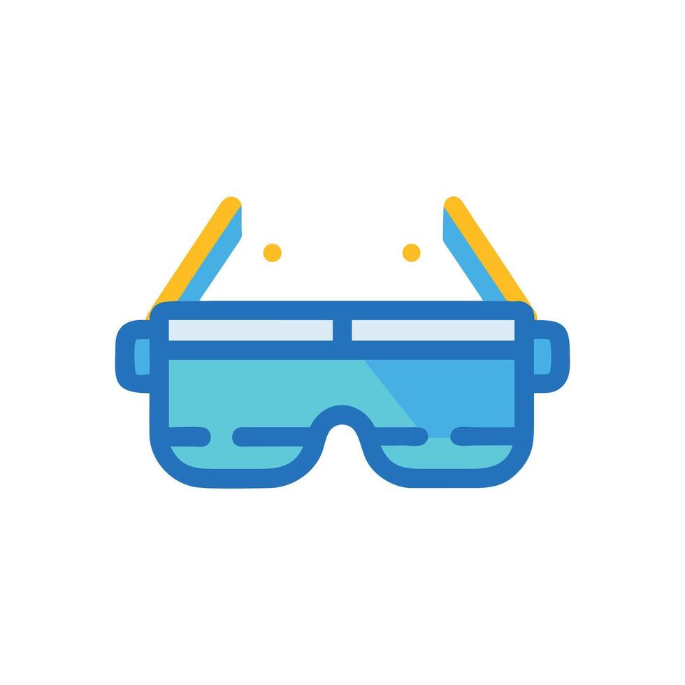Stylized Blue Safety Glasses Icon on a White Background vector