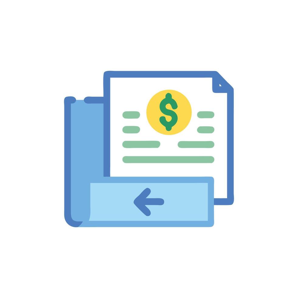 Invoice return concept illustration, digital financial transaction vector