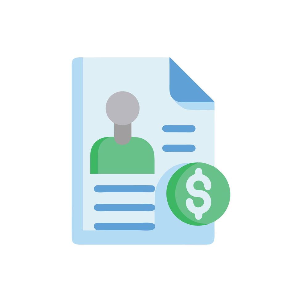 Salary Slip Icon Document with Payment Dollar Symbol vector