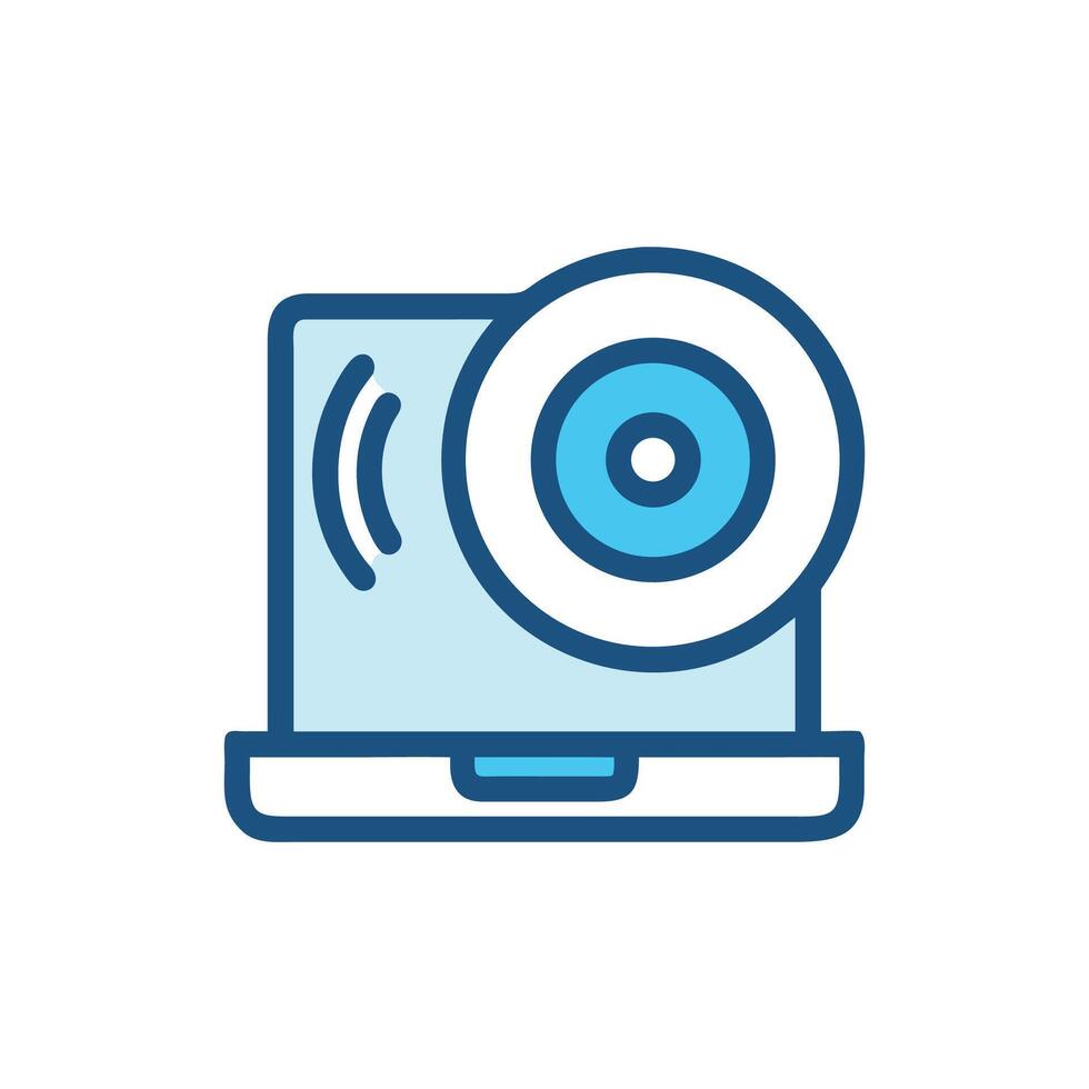 Laptop with Webcam Icon for Conferencing vector