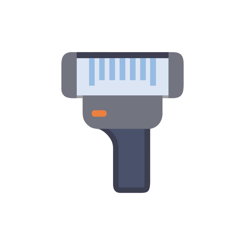 Barcode scanner technology, handheld reader for product tracking vector