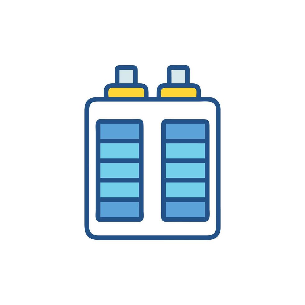 Battery icon on White background. Car battery charger vector