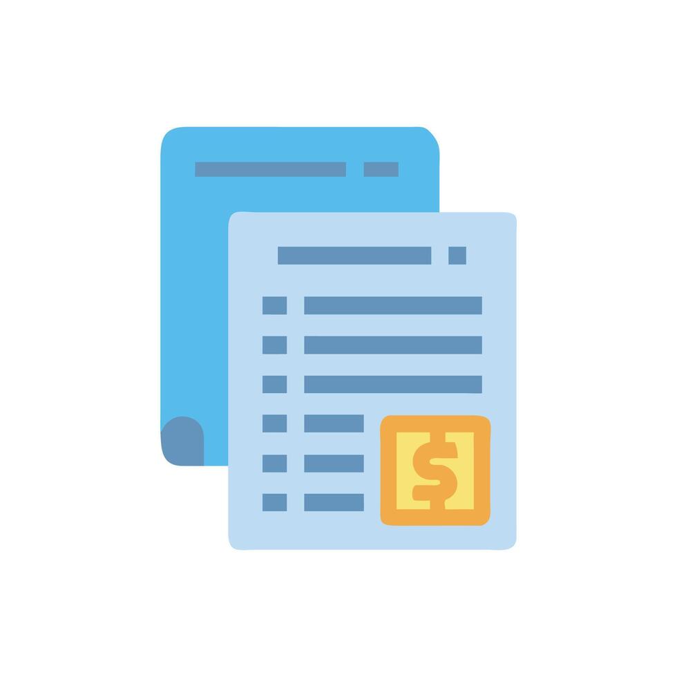 Invoice icon with dollar symbol, business or finance vector