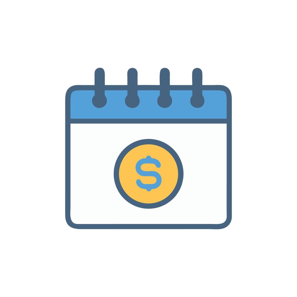 Payment schedule or billing cycle reminder illustration icon vector