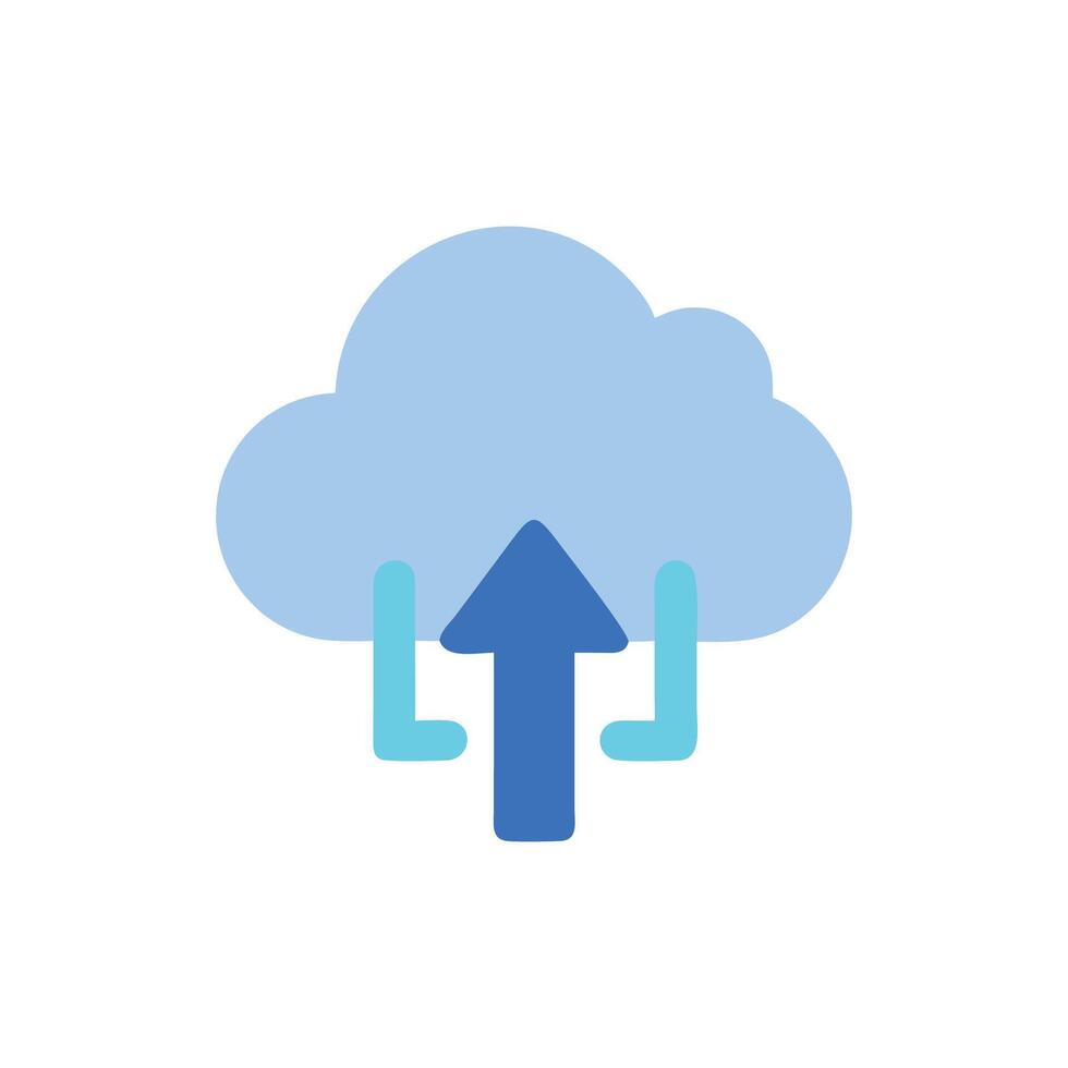 Cloud Upload Icon Illustration, Digital Data Transfer Concept vector