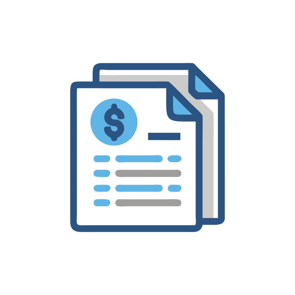 Invoice documents icon, financial form, business, and money vector