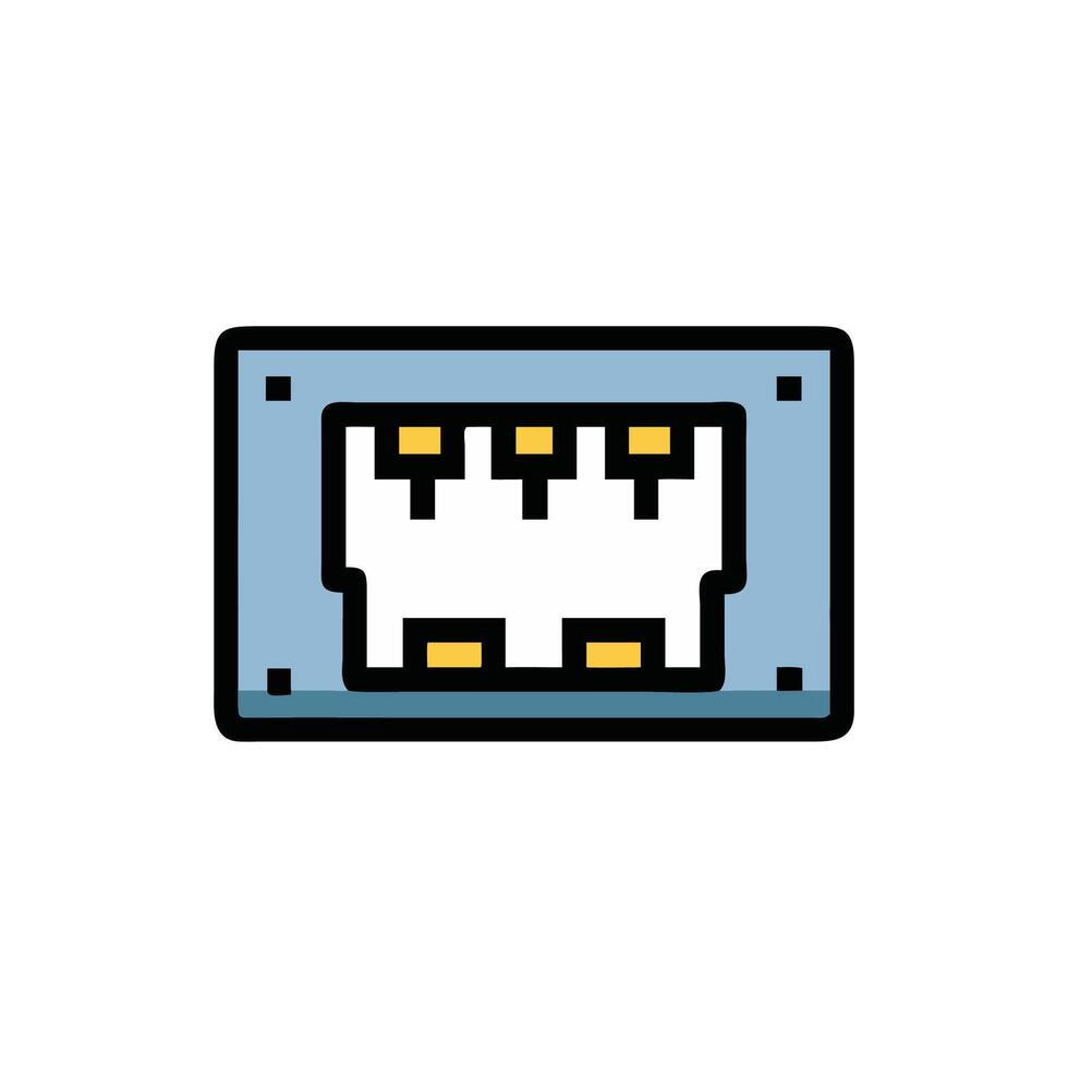 Ethernet Port Illustration for Internet Connectivity and Networking vector